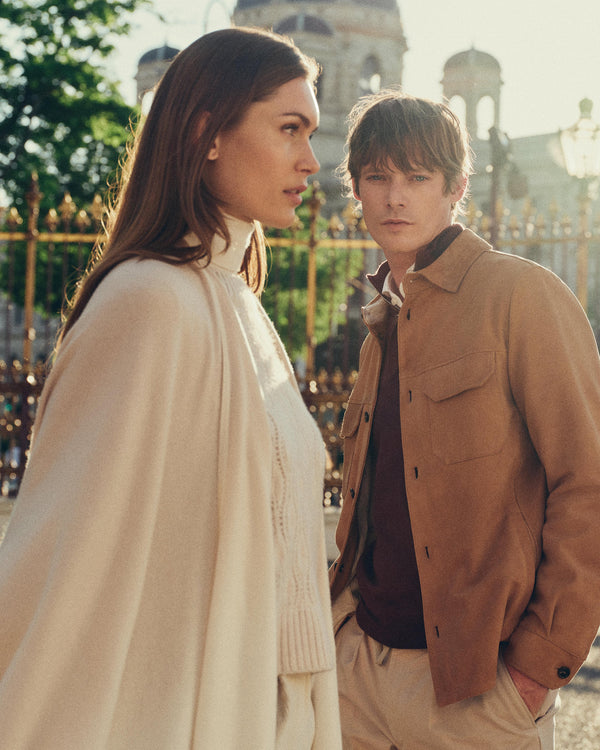 N.Peal Women's Lily Ombre Cashmere Cape Ecru White