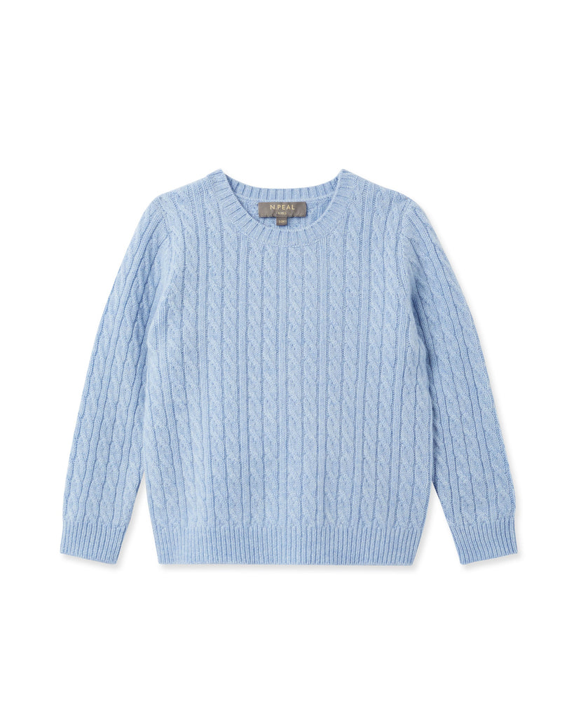 トップス GOOD ENOUGH Cashmere knit Cable Cashmere Jumper Cornflower Blue | N.Peal