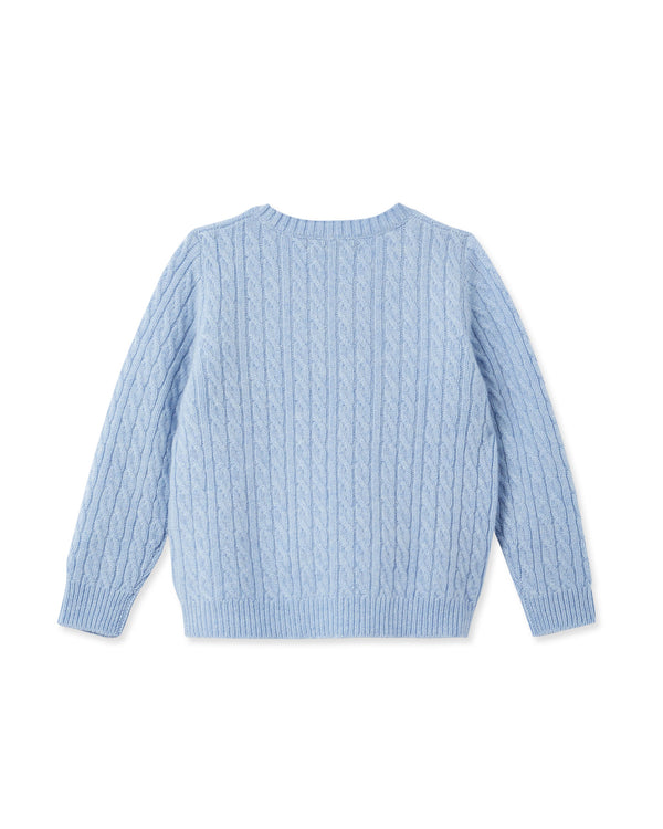 N.Peal Cable Cashmere Jumper Cornflower Blue