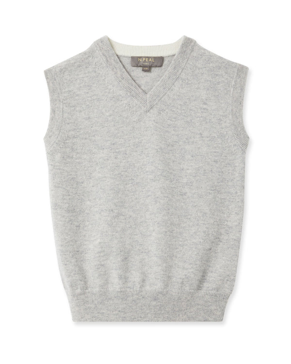 N.Peal Boys Cashmere Slipover Fumo Grey