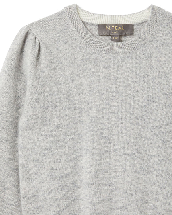 N.Peal Girls Round Neck Cashmere Jumper Fumo Grey