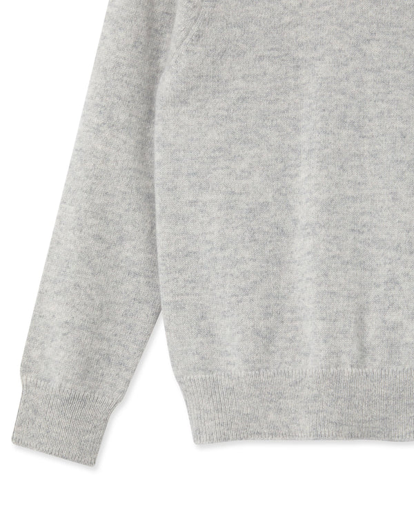N.Peal Girls Round Neck Cashmere Jumper Fumo Grey