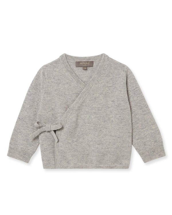 N.Peal Wrap Cashmere Cardigan Fumo Grey