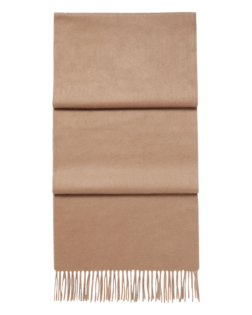 Unisex Large Woven Cashmere Scarf Dark Tan Brown | N.Peal
