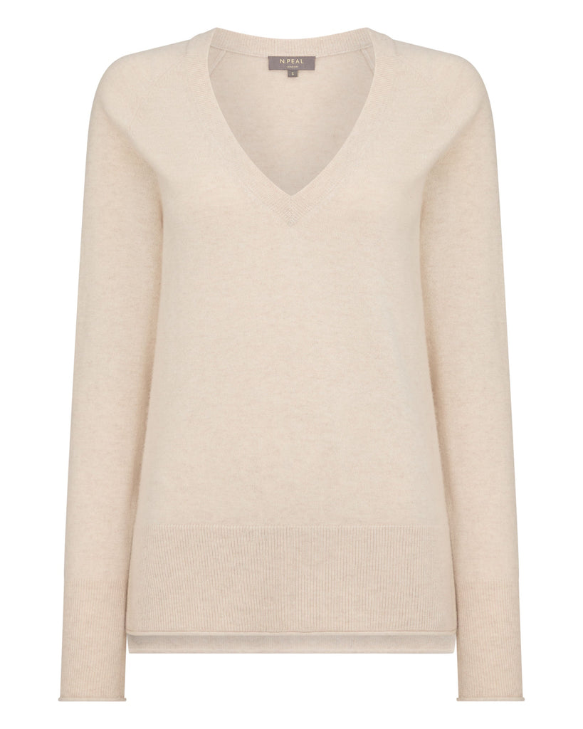 Ann demeulemeester mens’ or unisex selling peach cashmere v neck sweater-M-$1055