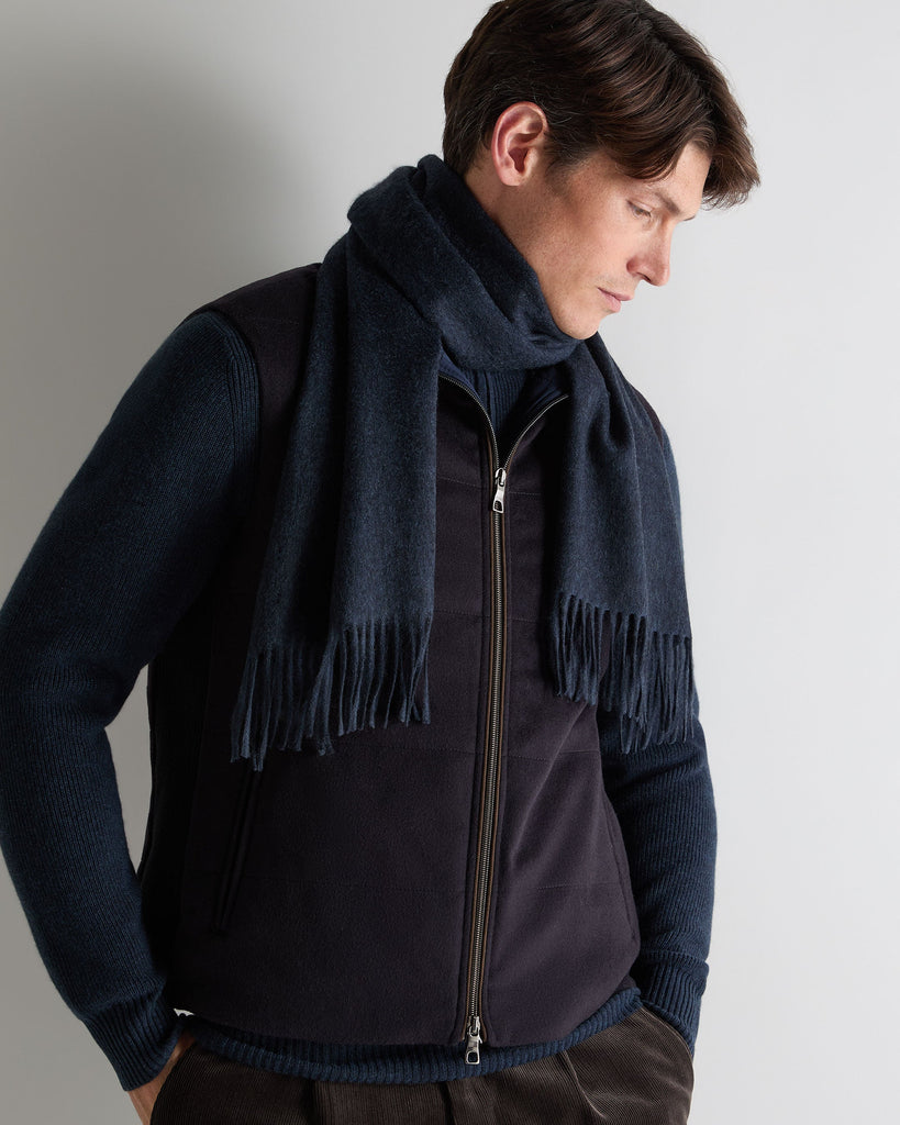 Unisex Woven Cashmere Scarf Indigo Blue | N.Peal