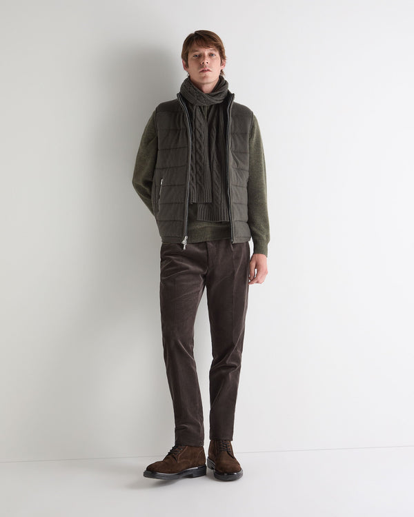 N.Peal Men's Mall Cashmere Gilet Arabica Khaki Green