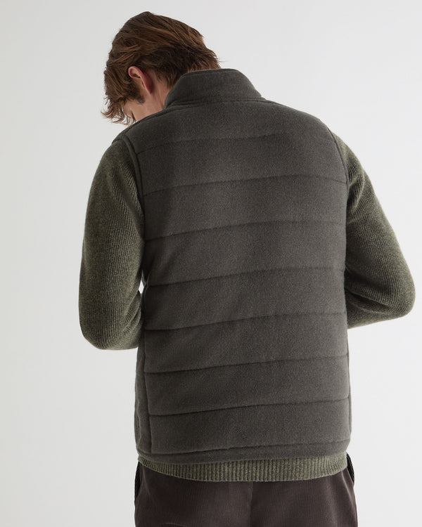 N.Peal Men's Mall Cashmere Gilet Arabica Khaki Green