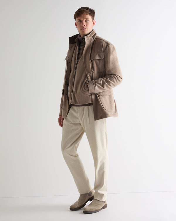 N.Peal Men's Belgravia Cashmere Gilet Taupe Brown