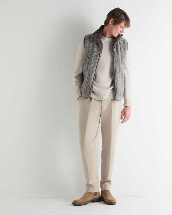 N.Peal Men's Raglan Cashmere Jumper Ash Grey Marl