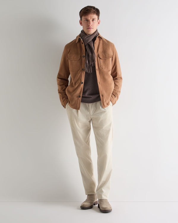 N.Peal Men's Bridgehampton Suede Jacket Tan Brown