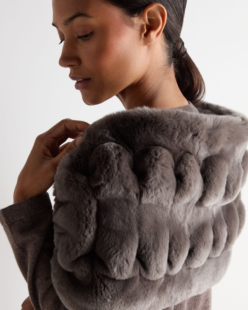 Women's Fur Neck Scarf Otter Brown | N.Peal