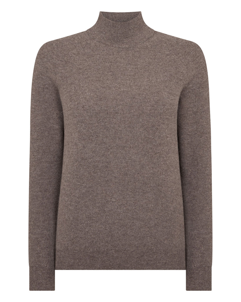 Women's Honeycomb Knit Cashmere Sweater Otter Brown | N.Peal