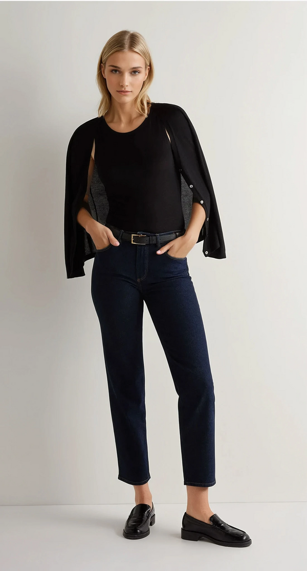 N.Peal Women's Ella Superfine Cashmere Shell Top Black