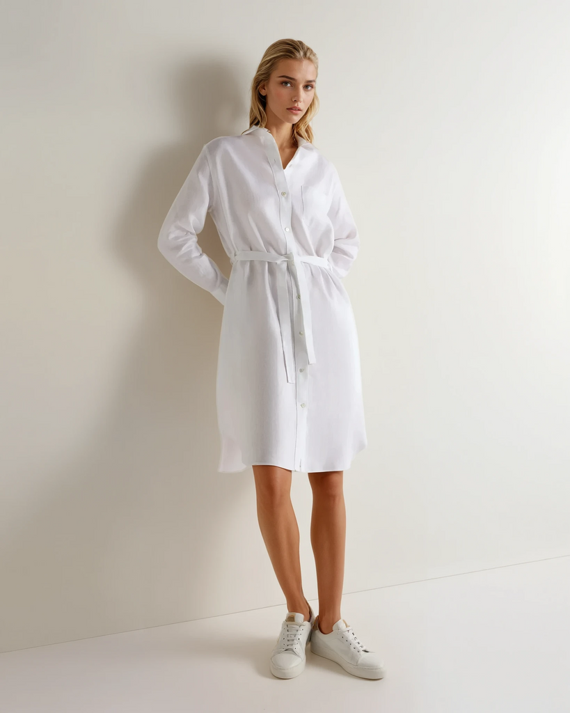 [RRACE] / ☆ Nep linen Dress / White classico-dress-white-linnet-