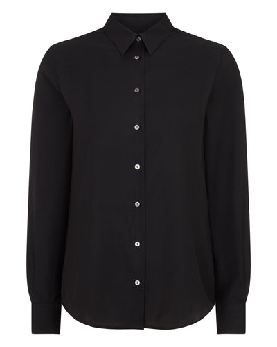 N.Peal Women's Rochelle Silk Shirt Black