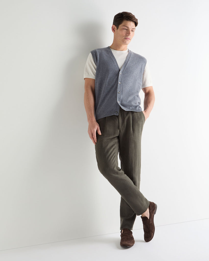 Men's Sleeveless Cashmere Tank Top Ash Grey | N.Peal