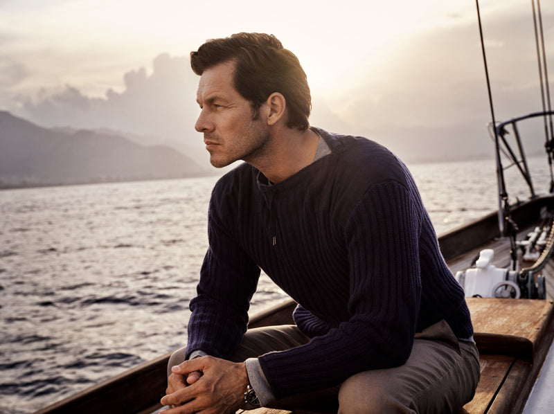 N. Peal Navy Ribbed Army Sweater, as worn by James Bond in No Time To Die