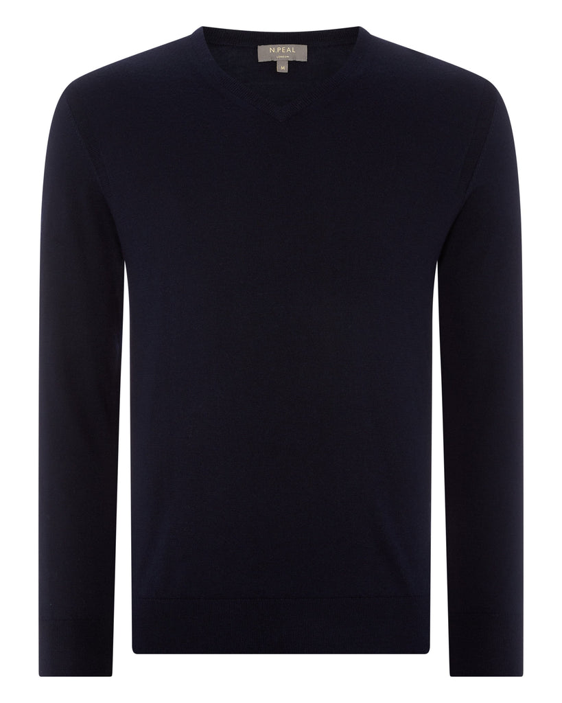Men s Conduit Fine Gauge Cashmere Sweater Navy Blue N.Peal