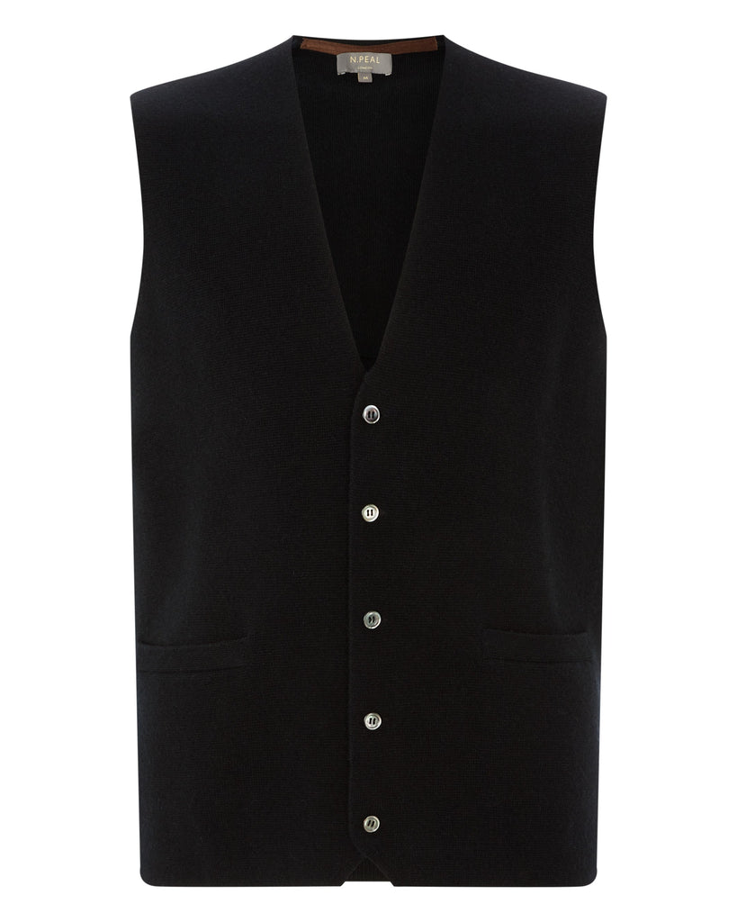 Men's Chelsea Cashmere Waistcoat Black | N.Peal