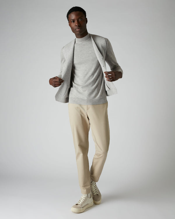 N.Peal 007 Milano Knitted Cashmere Waistcoat Fumo Grey