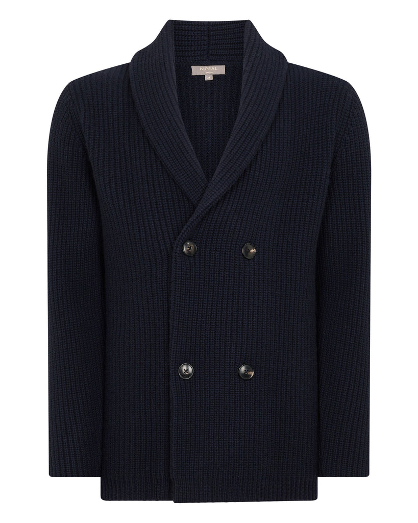 Double-breasted Knit cardigan（navy） アニュアンス 受発注 ...