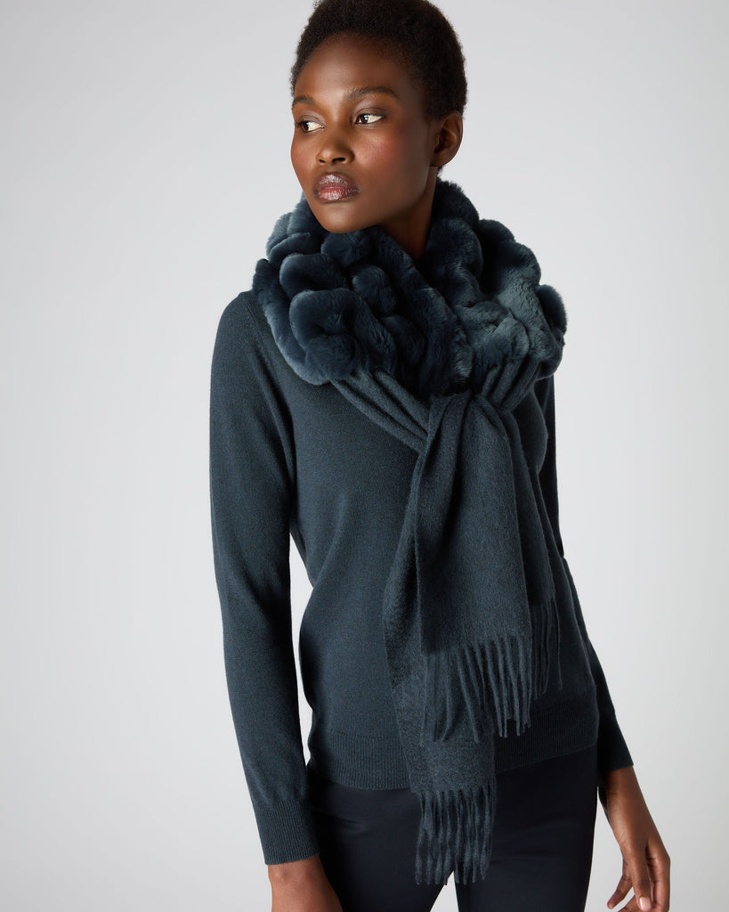 Rabbit fur scarf sale