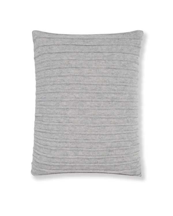 N.Peal Ribbed Cashmere Cushion Fumo Grey