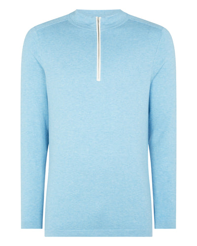 N.Peal Men's Half Zip Sweater Cornflower Blue