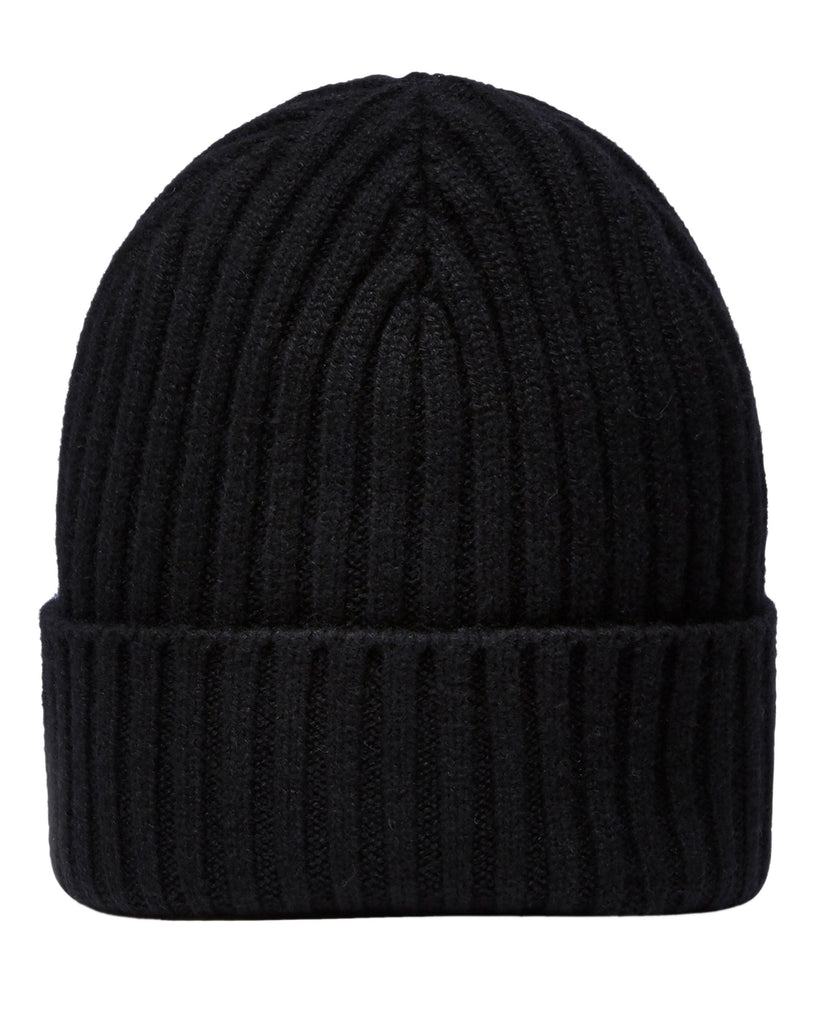 Unisex Chunky Ribbed Cashmere Hat Black | N.Peal