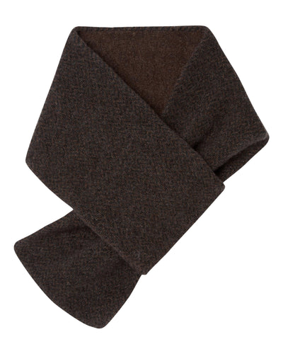 N.Peal 007 Herringbone Cashmere Scarf Brown