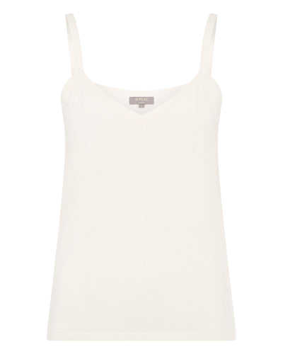 N.Peal Women's Cotton Cashmere Silk Camisole New Ivory White