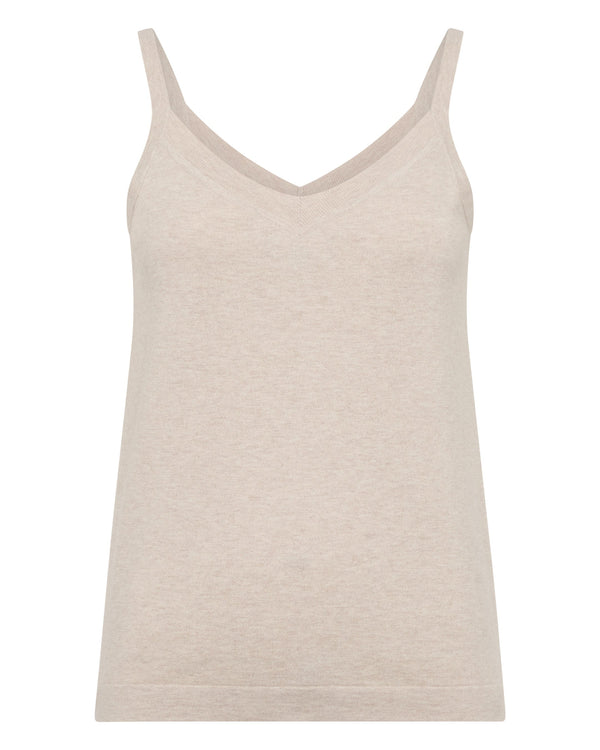 N.Peal Women's Cotton Cashmere Camisole Sandstone Brown