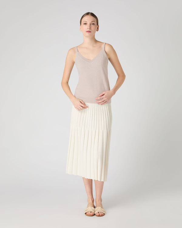 N.Peal Women's Cotton Cashmere Camisole Sandstone Brown