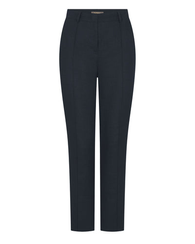 N.Peal Women's Harper Crop Linen Trouser Navy Blue