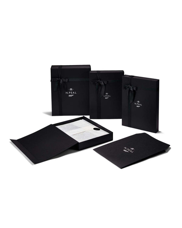 N.Peal 007 Round Neck Cotton Cashmere Henley Light Grey