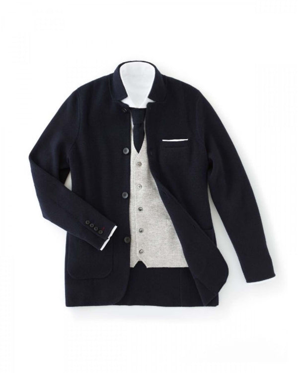 N.Peal 007 Milano Knitted Cashmere Waistcoat Fumo Grey