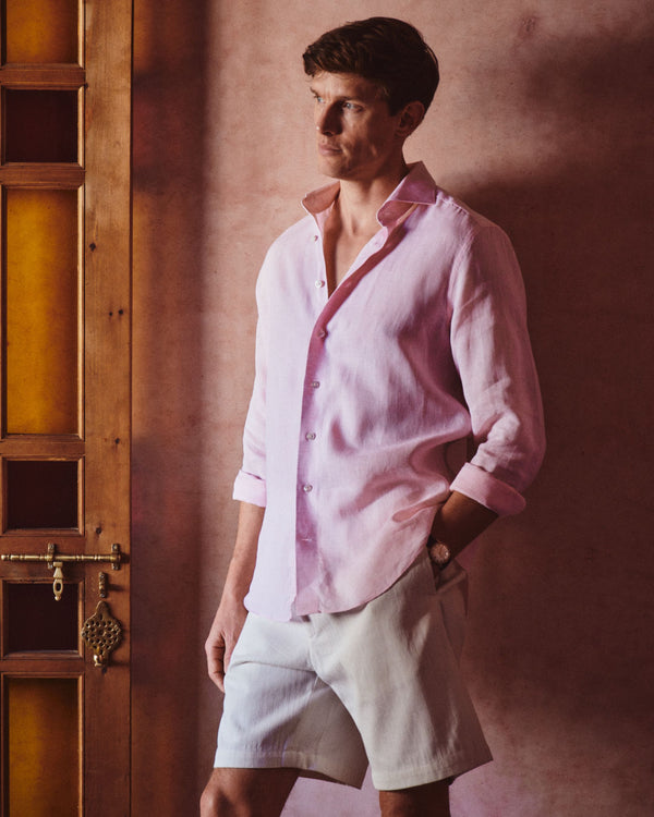 Men's Cannes Linen Shirt Pink