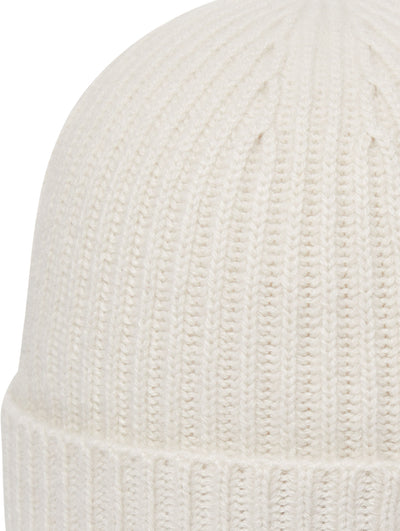 N.Peal Unisex Ribbed Cashmere Hat Snow Grey
