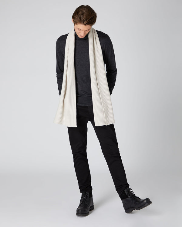 Unisex Short Ribbed Cashmere Scarf 3