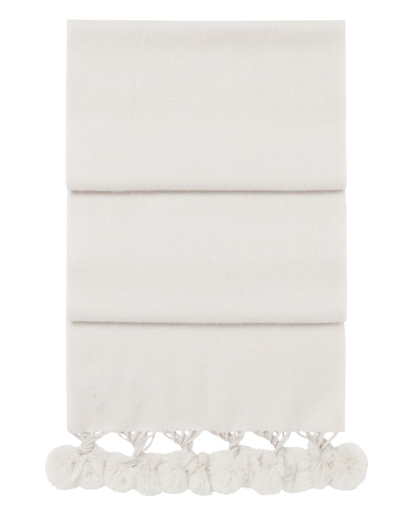 Women's Davos Fur Bobble Cashmere Scarf 1