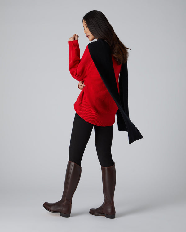 N.Peal Unisex Ribbed Cashmere Scarf Black