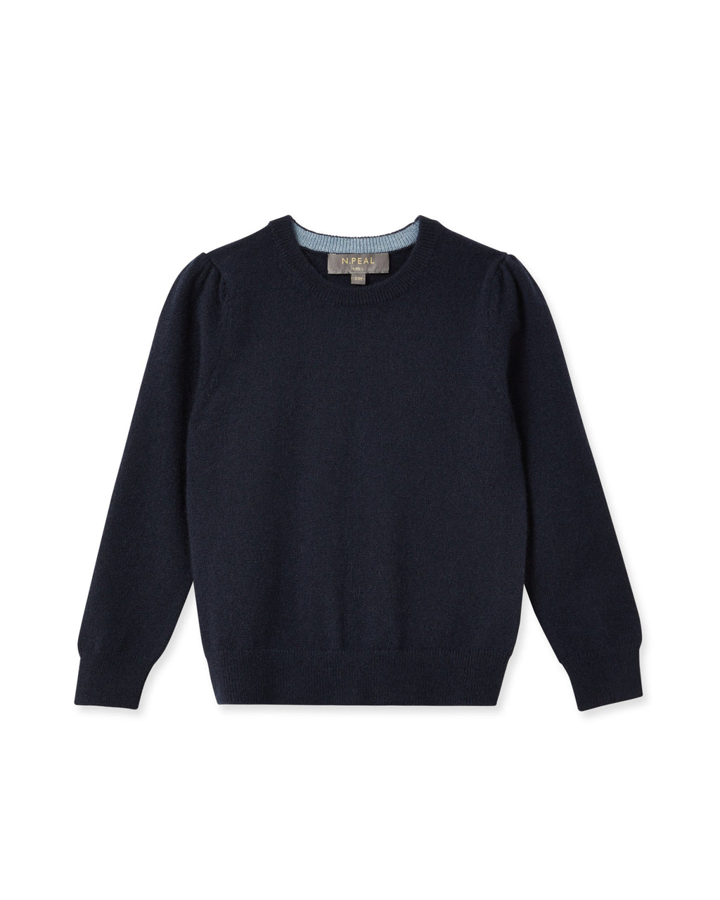 Girls Round Neck Cashmere Jumper Navy Blue