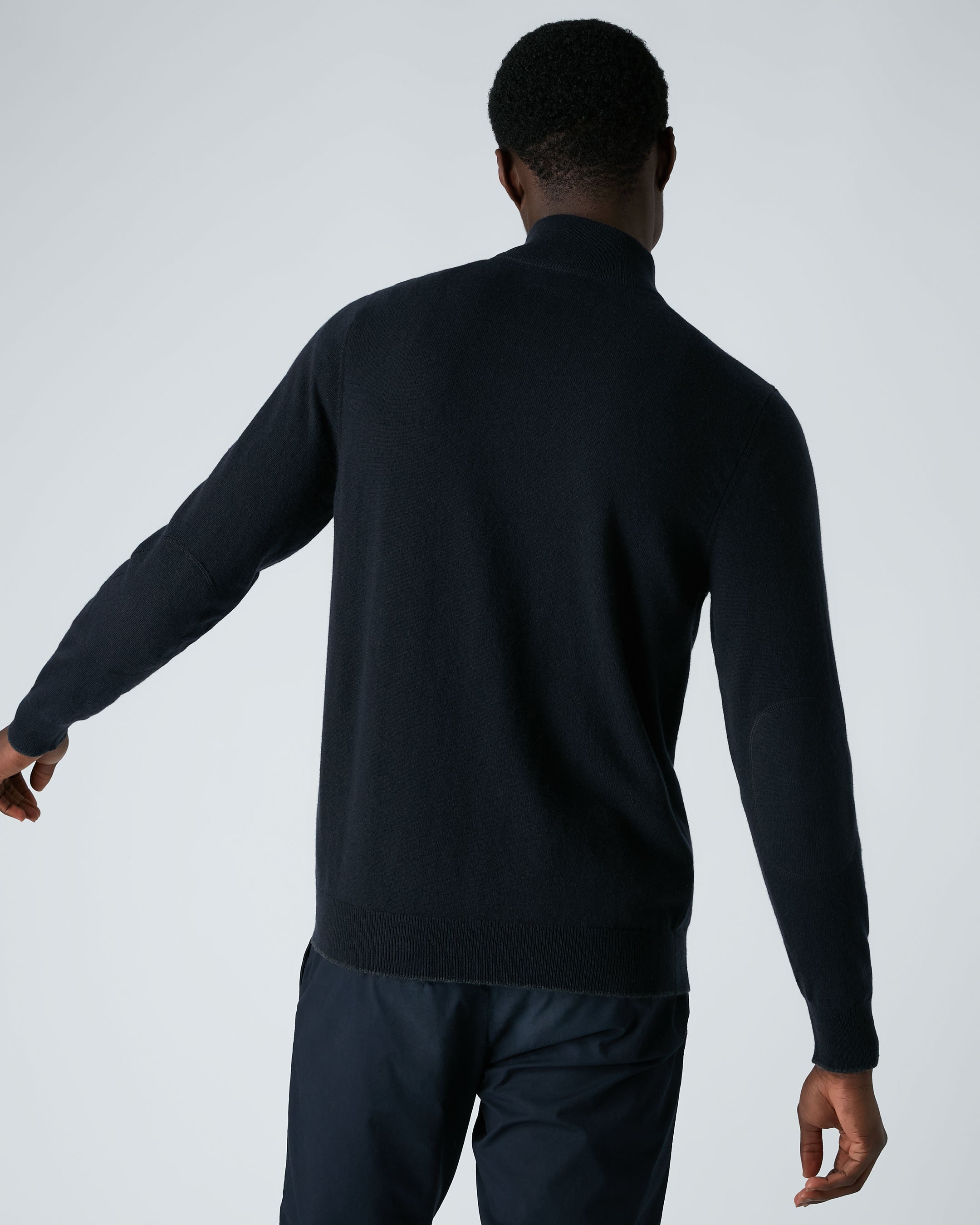 Men's Carnaby Half Zip Cashmere Sweater Navy Blue | N.Peal