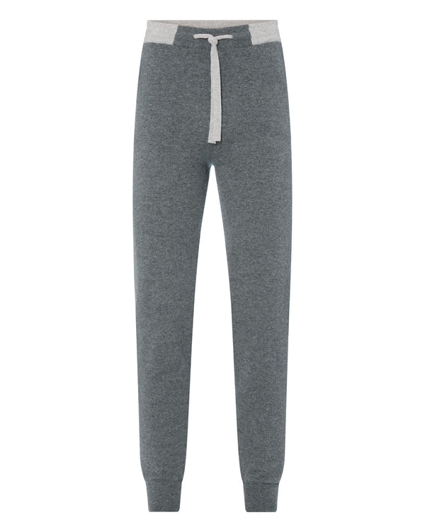 N.Peal Men's Brompton Cashmere Jogger Elephant Grey