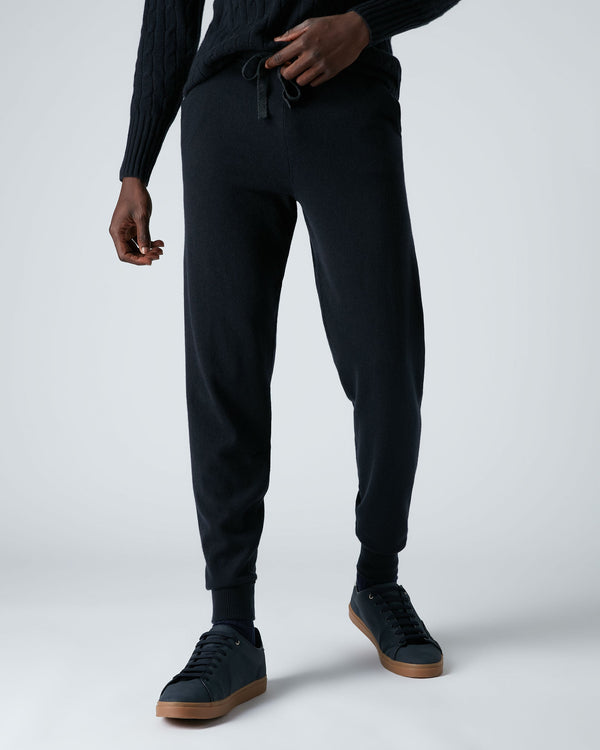 N.Peal Men's Brompton Cashmere Jogger Navy Blue