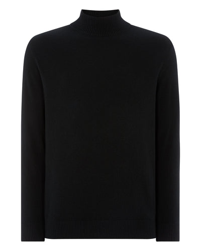 N.Peal Men's Mayfair Turtle Neck Cashmere Jumper Black