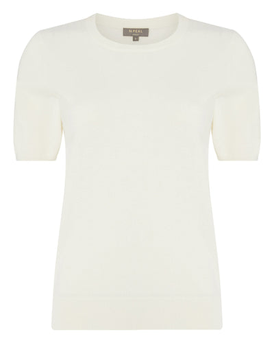 N.Peal Women's Milly Classic Cashmere T-Shirt New Ivory White