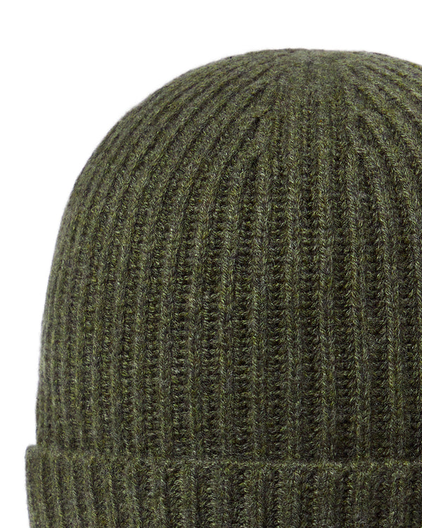 N.Peal Unisex Ribbed Cashmere Hat Moss Green