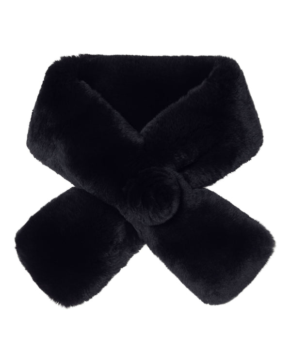 N.Peal Women's Fur Neck Warmer Navy Blue